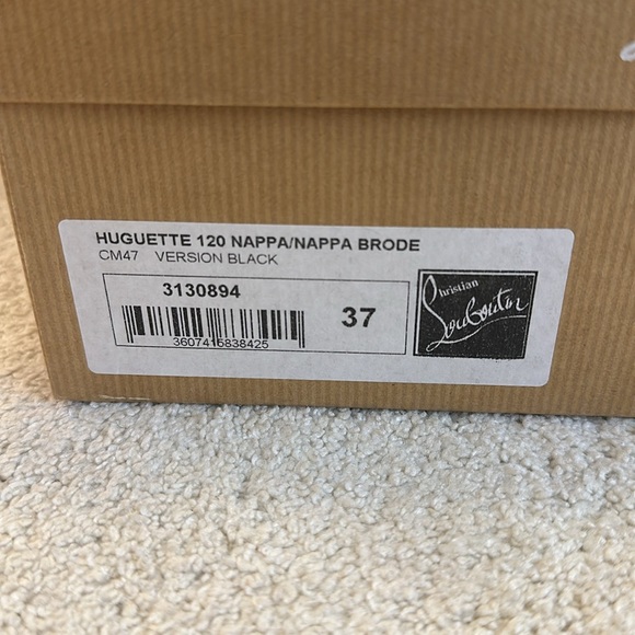 Christian Louboutin Huguette 120 Boots Nappa Brode Sz 37 - Picture 13 of 13